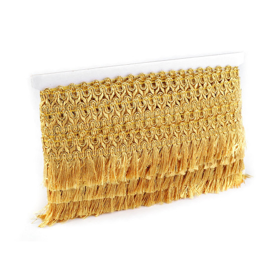 Fransen leonisch breite 50 mm - Gold (1 Meter) Fransen leonisch breite 50 mm - Gold (1 Meter)