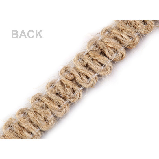 Galon decorativ din iută, lățime 11 mm - Ecru natural (9 Metri) Galon decorativ din iută, lățime 11 mm - Ecru natural (9 Metri)