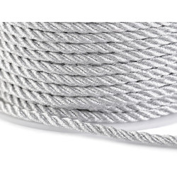Șnur răsucit lurex, ø3 mm - Argintiu (100 Metri)