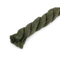 Sfoară / șnur din bumbac răsucit, ø12 mm - Verde închis (10 Metri)