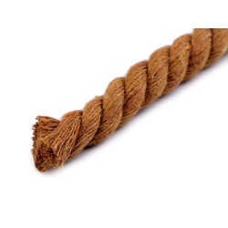 Sfoară / șnur din bumbac răsucit, ø12 mm - Maro natural (10 Metri)