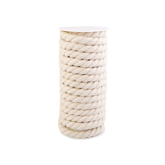 Sfoară / șnur din bumbac răsucit, ø12 mm - Galben muștar (30 Metri) Sfoară / șnur din bumbac răsucit, ø12 mm - Galben muștar (30 Metri)