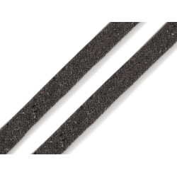 Șnur plat bumbac, lățime 10 mm - Gri închis (10 Metri)