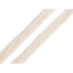 Șnur plat bumbac, lățime 10 mm - Ecru deschis (30 Metri)