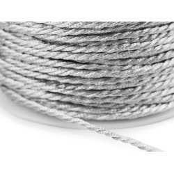 Șnur răsucit cu fir metalic, ø1,5 mm - Argintiu (30 Metri)