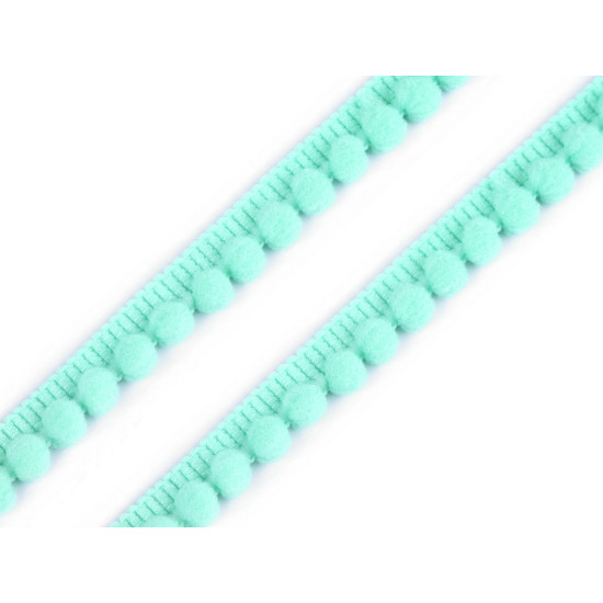 Bandă cu ciucuri, lățime 11 mm - Gri porumbel (1 Metru)