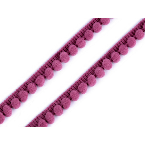 Bandă cu ciucuri, lățime 11 mm - Gri porumbel (1 Metru)