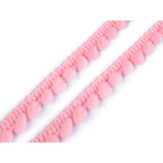Bandă cu ciucuri, lățime 11 mm - Gri porumbel (1 Metru)