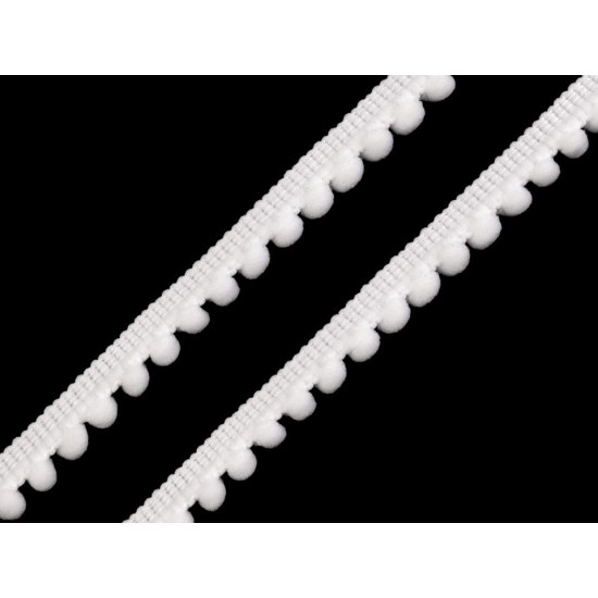 Bandă cu ciucuri, lățime 11 mm - Gri porumbel (1 Metru)