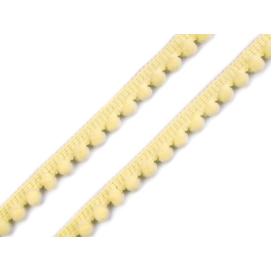 Bandă cu ciucuri, lățime 11 mm - Gri porumbel (1 Metru)