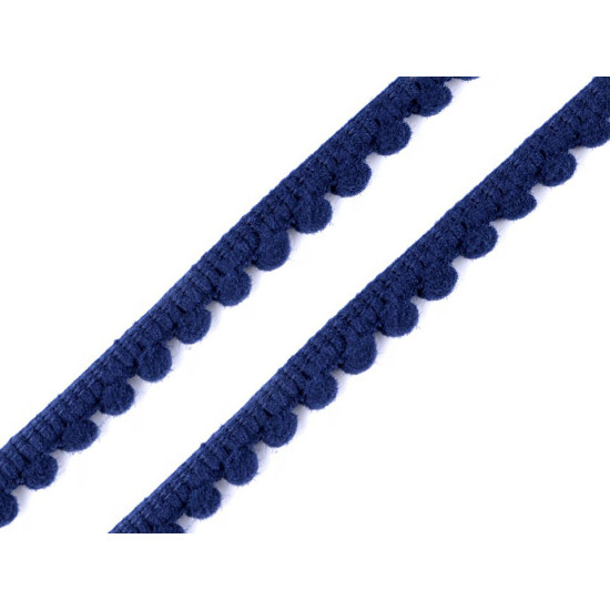 Bandă cu ciucuri, lățime 11 mm - Gri porumbel (1 Metru)