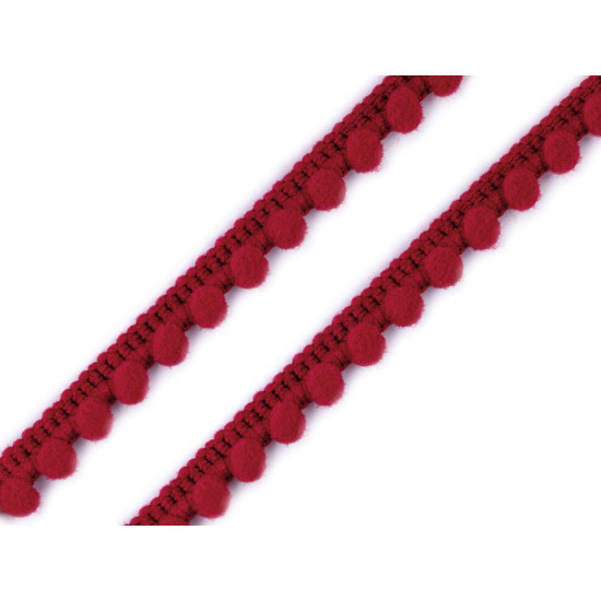 Bandă cu ciucuri, lățime 11 mm - Gri porumbel (1 Metru)