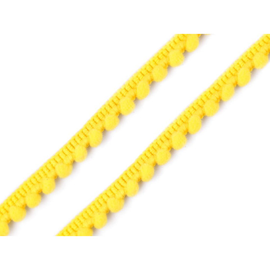 Bandă cu ciucuri, lățime 11 mm - Gri porumbel (1 Metru)