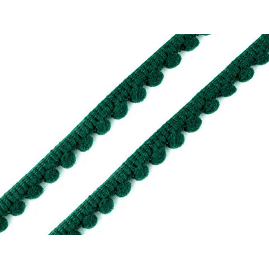 Bandă cu ciucuri, lățime 11 mm - Gri porumbel (1 Metru)