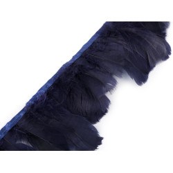 Bandă din pene de gâscă  6-8 cm - Albastru închis (1 Metru)