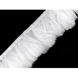 Bandă din pene de gâscă  6-8 cm - Alb (1 Metru)