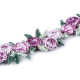 Bandă decorativă cu flori brodate în relief, lățime 15 mm - Mov deschis (27 Metri) Bandă decorativă cu flori brodate în relief, lățime 15 mm - Mov deschis (27 Metri)