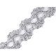 Galon / dantelă brodată pe organza cu fir lame, lățime 45 mm - Auriu (36 Metri) Galon / dantelă brodată pe organza cu fir lame, lățime 45 mm - Auriu (36 Metri)