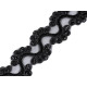 Galon / dantelă brodată pe organza cu fir lame, lățime 45 mm - Auriu (36 Metri) Galon / dantelă brodată pe organza cu fir lame, lățime 45 mm - Auriu (36 Metri)