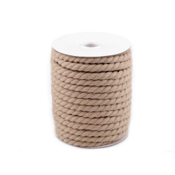 Șnur din bumbac răsucit, ø8 mm - Ecru natural (20 Metri)
