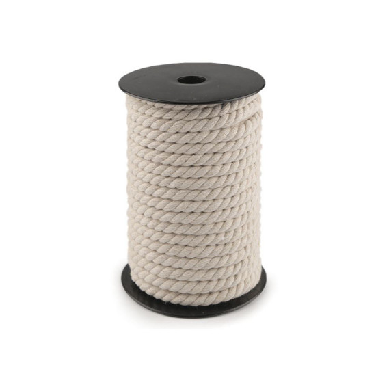 Șnur din bumbac răsucit, ø8 mm - Negru (20 Metri) Șnur din bumbac răsucit, ø8 mm - Negru (20 Metri)