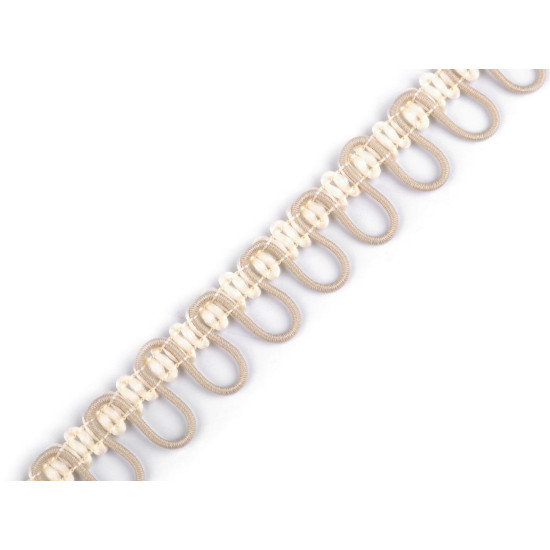 Bandă cu butoniere elastice, lățime 15 mm - Alb (3 Metri)