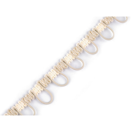 Bandă cu butoniere elastice, lățime 15 mm - Alb (3 Metri)