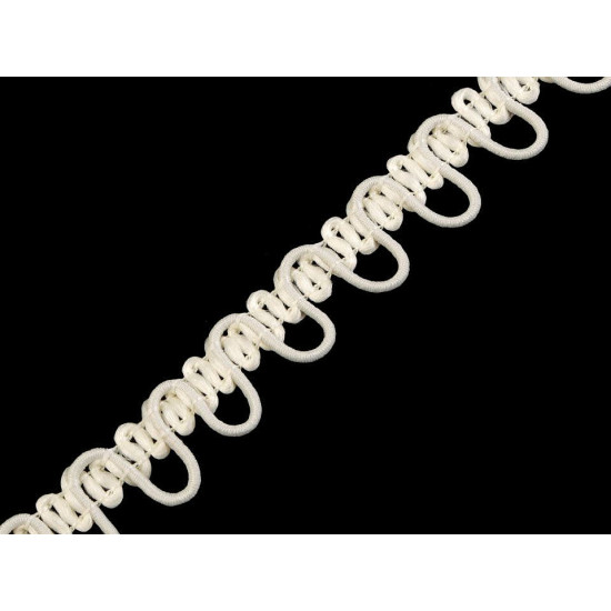 Bandă cu butoniere elastice, lățime 15 mm - Alb (3 Metri)