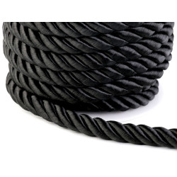 Șnur răsucit, ø10 mm - Negru (10 Metri)