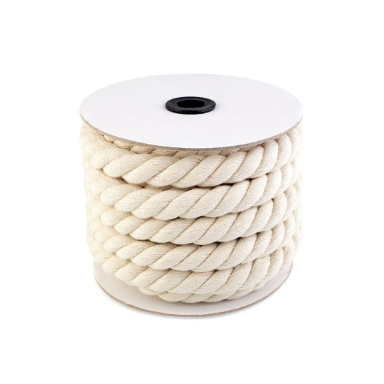 Șnur din bumbac răsucit ø20 mm - Negru (10 Metri) Șnur din bumbac răsucit ø20 mm - Negru (10 Metri)