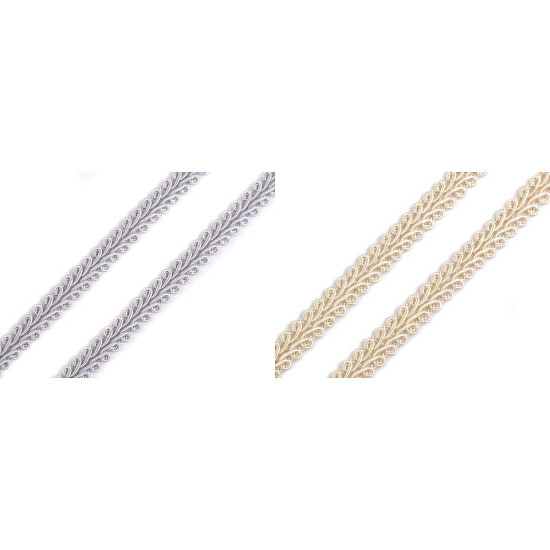 Galon decorativ, diverse culori, lățime 8 mm - Crem (75 Metri)