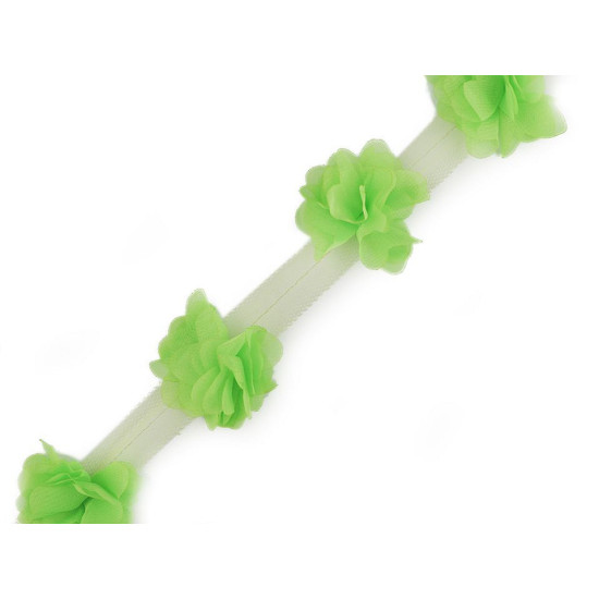 Bandă tul cu flori din șifon, lățime 60 mm - Crem foarte deschis (9 Metri) Bandă tul cu flori din șifon, lățime 60 mm - Crem foarte deschis (9 Metri)