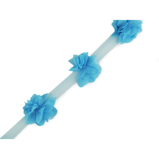 Bandă tul cu flori din șifon, lățime 60 mm - Crem foarte deschis (9 Metri) Bandă tul cu flori din șifon, lățime 60 mm - Crem foarte deschis (9 Metri)