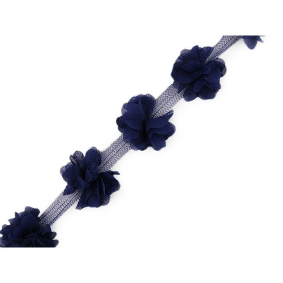 Bandă tul cu flori din șifon, lățime 60 mm - Crem foarte deschis (9 Metri) Bandă tul cu flori din șifon, lățime 60 mm - Crem foarte deschis (9 Metri)