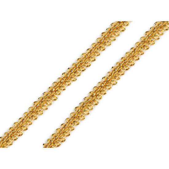 Galon decorativ cu fir metalic, lățime 7 mm - Auriu (1 Metru) Galon decorativ cu fir metalic, lățime 7 mm - Auriu (1 Metru)