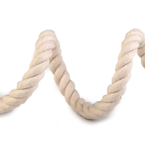 Sfoară / șnur din bumbac răsucit,ø14 mm - Ecru deschis (10 Metri) Sfoară / șnur din bumbac răsucit,ø14 mm - Ecru deschis (10 Metri)