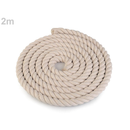 Sfoară / șnur din bumbac răsucit,ø14 mm - Ecru deschis (10 Metri) Sfoară / șnur din bumbac răsucit,ø14 mm - Ecru deschis (10 Metri)