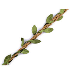 Șnur decorativ cu frunze, lățime 30 mm - Maro deschis (10 Metri)