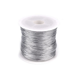 Şnur rotund lurex, gol în interior, ø1 mm - Argintiu (1 Bucată)