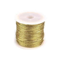 Şnur rotund lurex, gol în interior, ø1 mm - Auriu (1 Bucată)