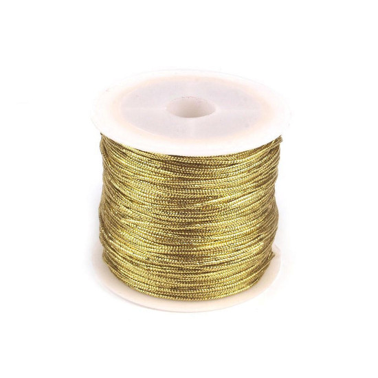 Şnur rotund lurex, gol în interior, ø1 mm - Auriu (1 Bucată) Şnur rotund lurex, gol în interior, ø1 mm - Auriu (1 Bucată)