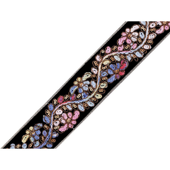 Bandă decorativă cu paiete, lățime 45 mm - Conform imaginii (1 Metru) Bandă decorativă cu paiete, lățime 45 mm - Conform imaginii (1 Metru)