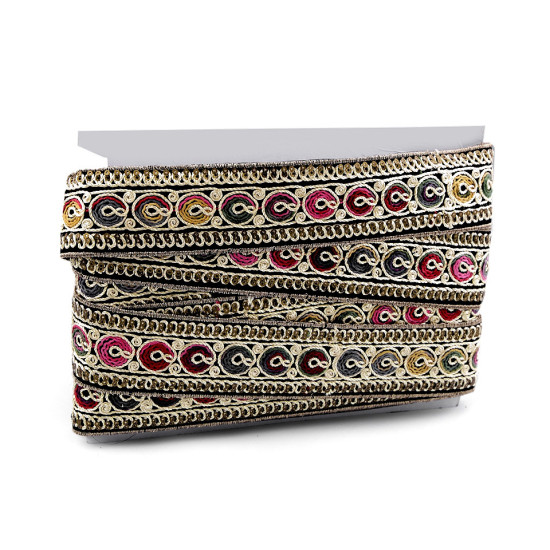 Bandă decorativă cu paiete, lățime 45 mm - Conform imaginii (1 Metru) Bandă decorativă cu paiete, lățime 45 mm - Conform imaginii (1 Metru)
