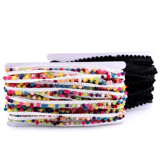 Paspoal / vipușcă cu ciucuri, lățime 12 mm - Multicolor (1 Metru) Paspoal / vipușcă cu ciucuri, lățime 12 mm - Multicolor (1 Metru)