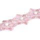 Galon / dantelă brodată pe organza cu flori și perle, 35 mm - Off white (8 Metri)