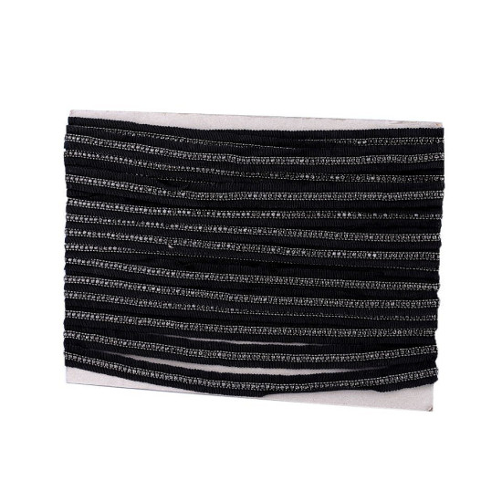 Bandă decorativă / galon cu strasuri, lățime 15 mm - Negru (1 Metru) Bandă decorativă / galon cu strasuri, lățime 15 mm - Negru (1 Metru)