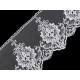 Dantelă brodată pe organza, lățime 15 cm - Alb (17 Metri) Dantelă brodată pe organza, lățime 15 cm - Alb (17 Metri)