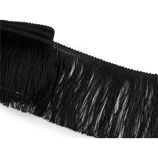 Franjuri lucioase, 15,5 cm - Negru (1 Metru) Franjuri lucioase, 15,5 cm - Negru (1 Metru)
