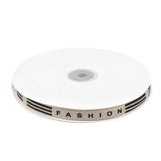 Bandă decorativă cu lurex fashion / vipușcă, lățime 15 mm - Argintiu (20 Metri)