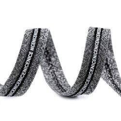 Bandă decorativă cu lurex nice / vipușcă, lățime 20 mm - Argintiu (1 Metru)